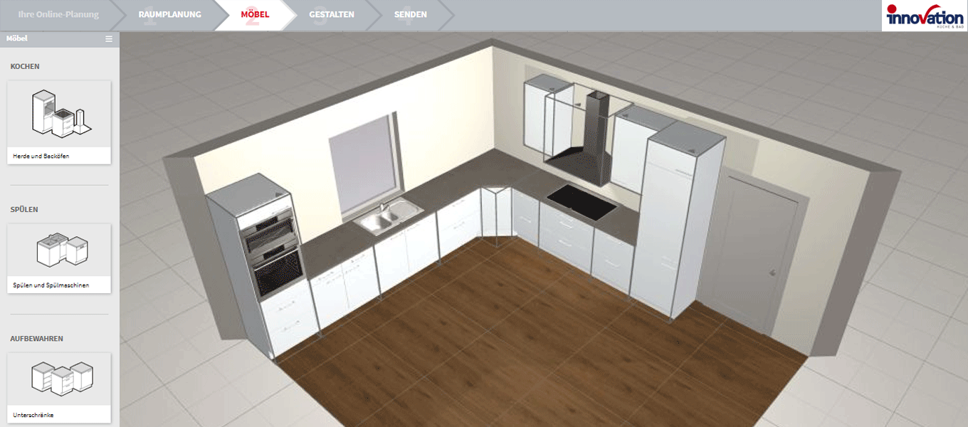 Kostenloser Online-Küchenplaner für die virtuelle Gestaltung - jetzt starten