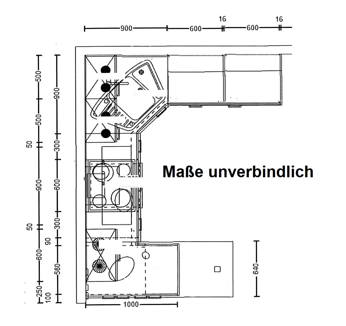 Grundriss der Einbauküche 180814 IP 1200 der Marke Impuls
