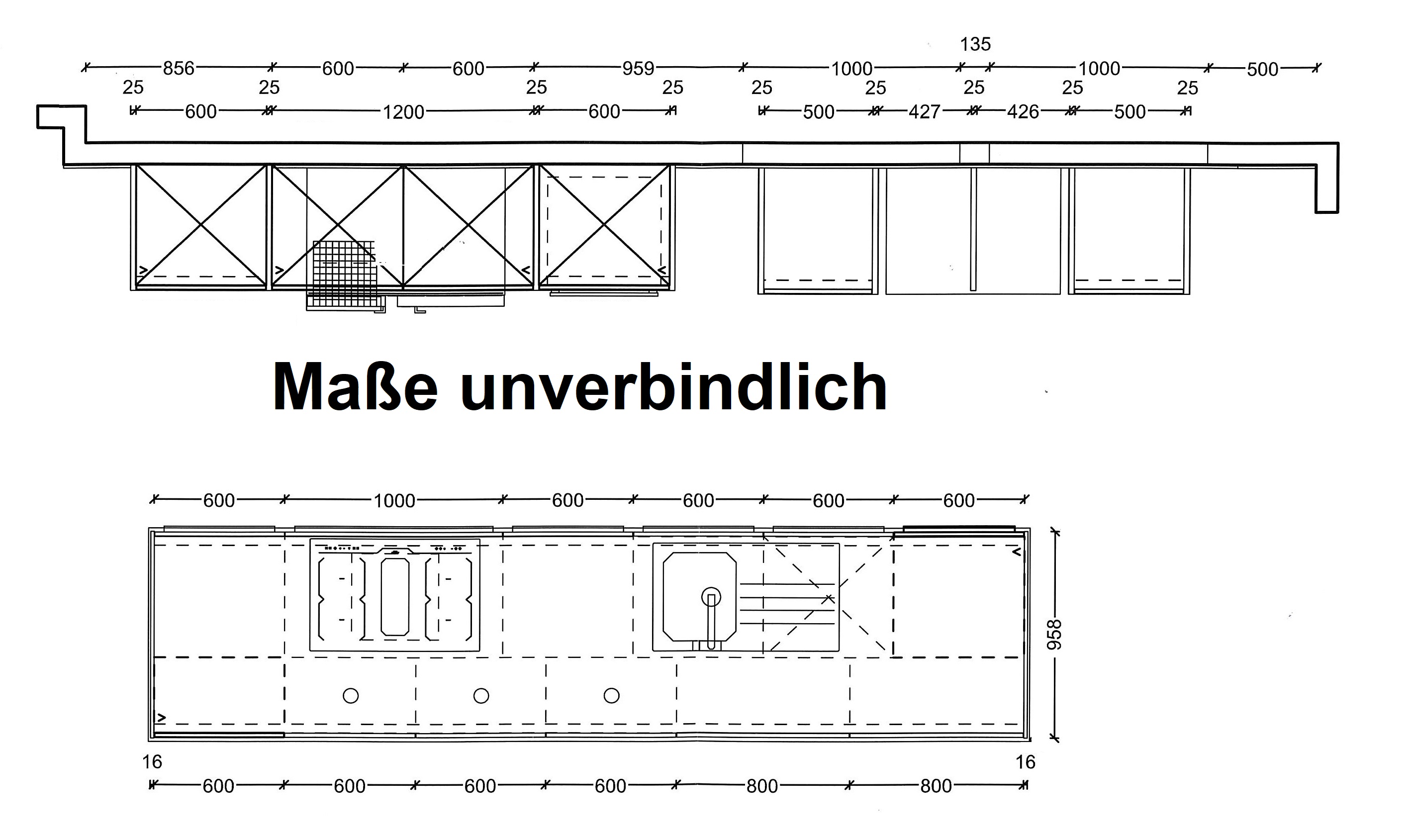 Grundriss zum Küchenprogramm SGM / Bari BAR