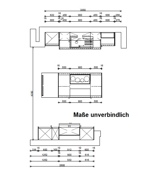 Einbauküche Flair in Kombination mit Artwood Nolte Küchen Grundriss der Einbauküche Flair in Kombination mit Artwood der Marke Nolte